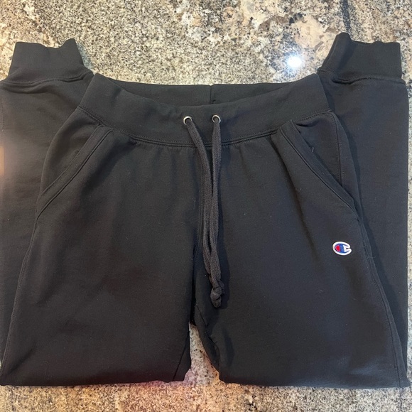 #318 Champion Womens Small Black Sweatpants with Logo. Like New - Picture 6 of 9